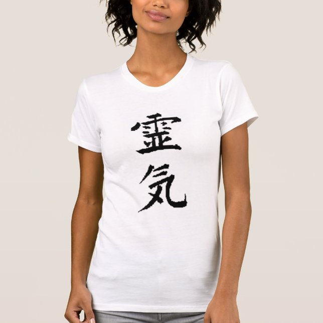 Camiseta T do pescoço da colher de Reiki (Frente)