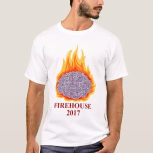 Camiseta T do pescoço de grupo de 2017 homens flamejantes