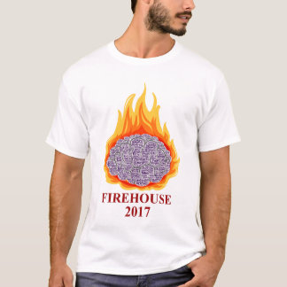 Camiseta T do pescoço de grupo de 2017 homens flamejantes