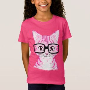 Camiseta T do plissado mão original da menina Nerdy tirada