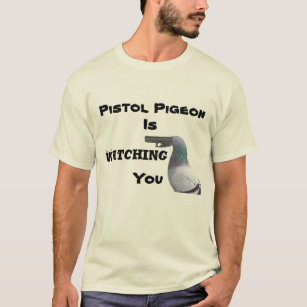 Camiseta T do pombo da pistola