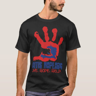 Camiseta T do preto da esperança de Haiti