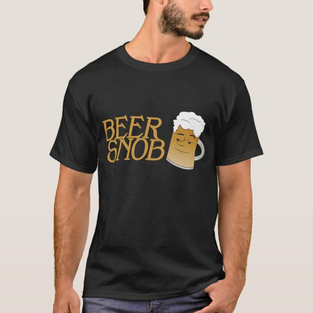 Camiseta T do preto do snobe da cerveja (Frente)