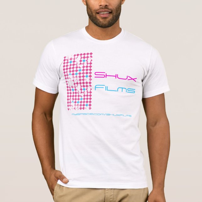 Camiseta T do remake do anos 80 dos filmes de Shux (Frente)