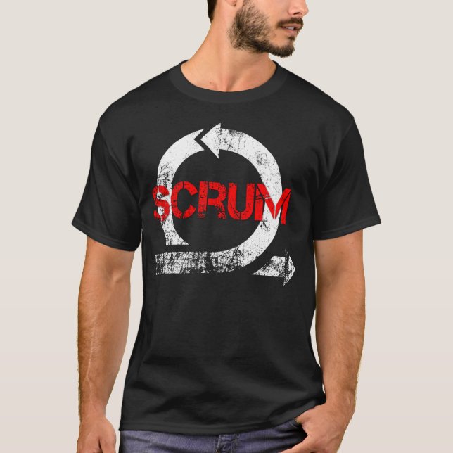 Camiseta T do scrum do vintage (Frente)