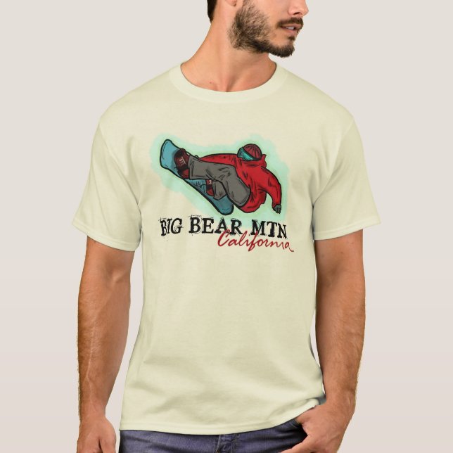 Camiseta T do snowboard das caras de Big Bear Mtn (Frente)