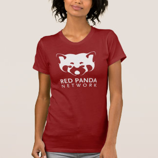 Camiseta T do sólido do logotipo da panda vermelha