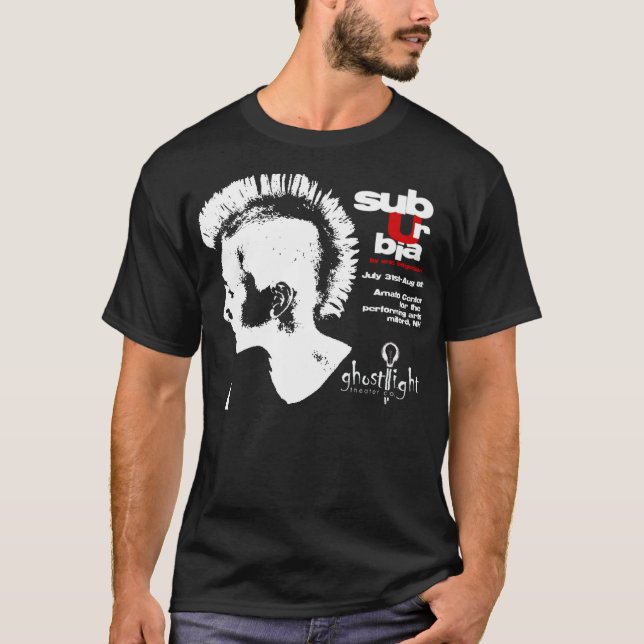 Camiseta T do subúrbio (preto básico) (Frente)