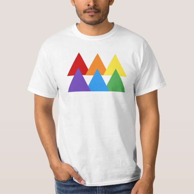 Camiseta T do triângulo do orgulho gay (Frente)