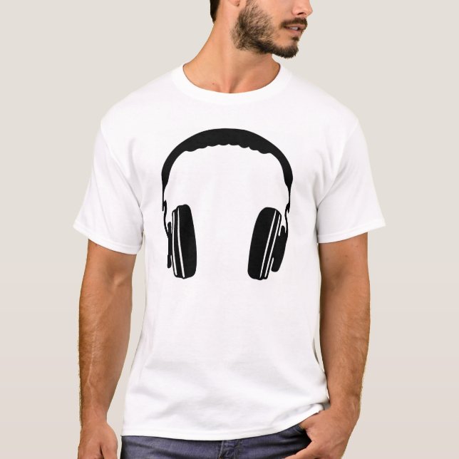 Camiseta T do tshirt dos auriculares dos fones de ouvido (Frente)