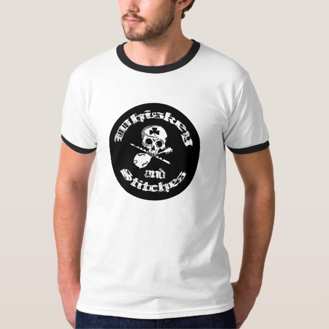 Camiseta T do uísque e da campainha dos homens dos pontos (Frente)