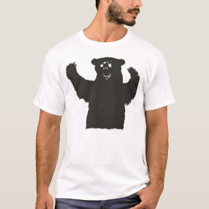 Camiseta T do urso preto