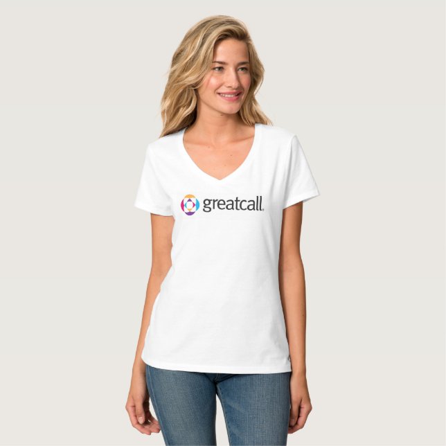 Camiseta T do v-pescoço das mulheres (Frente Completa)