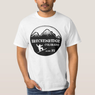 Camiseta T do valor da arte do snowboard de Breckenridge