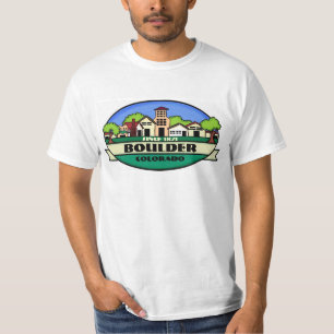 Camiseta T do valor da cidade pequena de Boulder Colorado