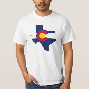 Camiseta T do valor das caras da bandeira de Colorado do