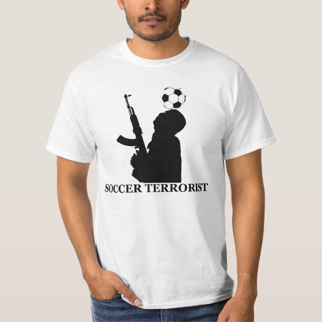 Camiseta T do valor do terrorista do futebol (Frente)