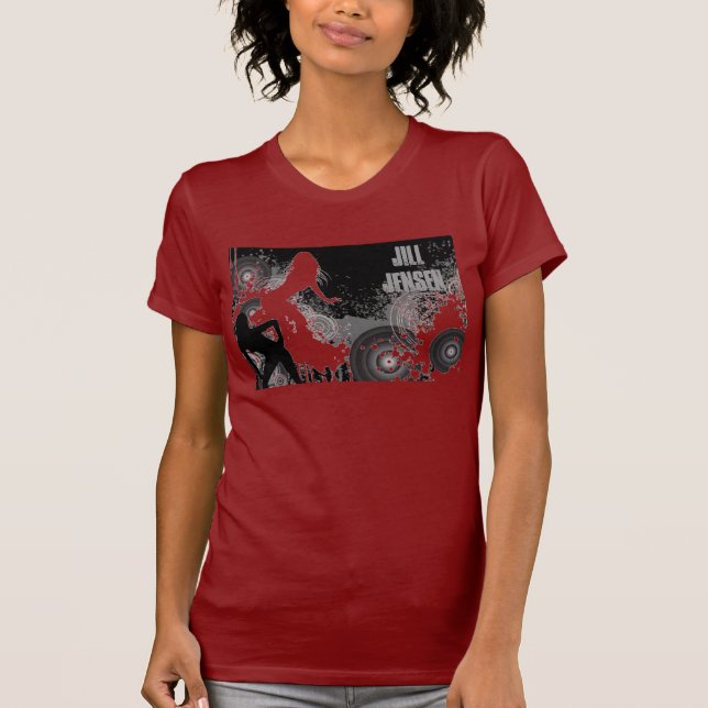 Camiseta T do vermelho de Jill Jensen (Frente)