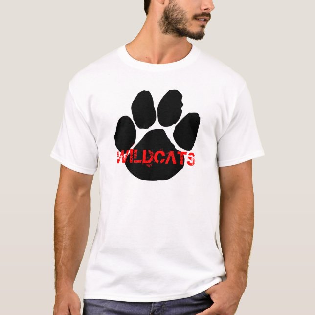 Camiseta T do Wildcat dos homens (Frente)