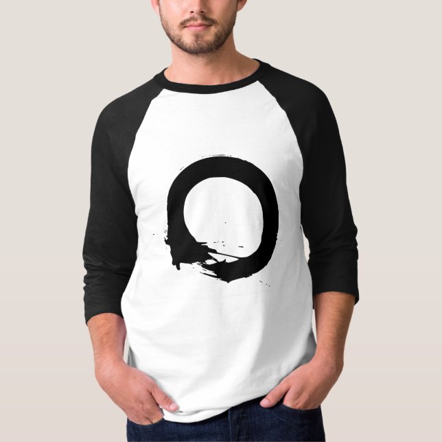 Camiseta T do zen de Ensō, raglan (Frente)