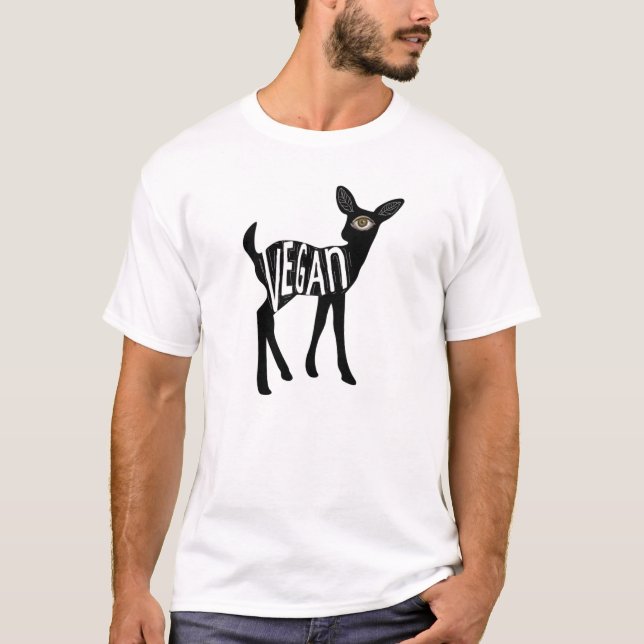 Camiseta T dos cervos do Vegan (Frente)
