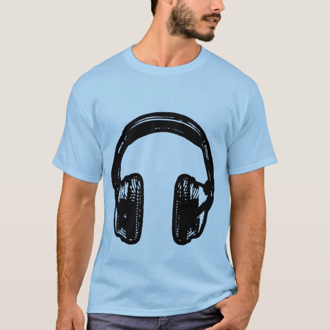 Camiseta T dos fones de ouvido de NOISEtrends (Frente)