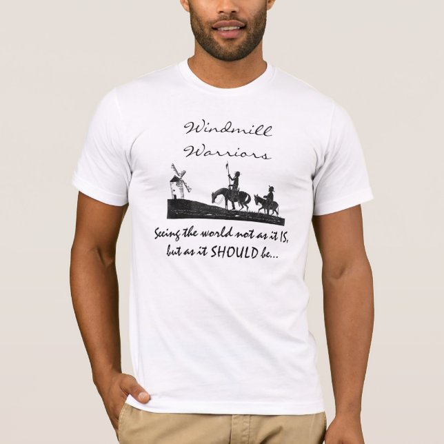 Camiseta T dos guerreiros do moinho de vento (Frente)