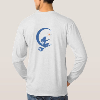 Camiseta T dos homens com manga longa e crescente do mar