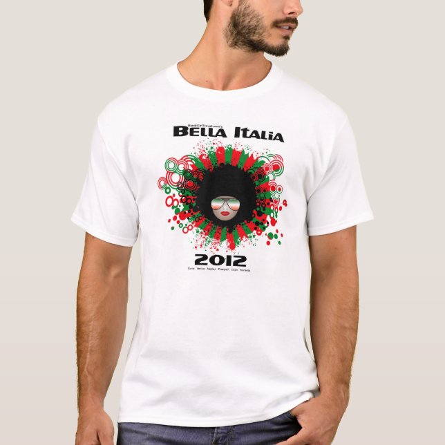 Camiseta T dos homens de Bella Italia 2012 para um ajustado (Frente)