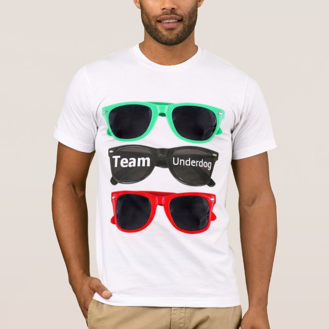 Camiseta T dos sunglass da equipa fraca da equipe - branco (Frente)