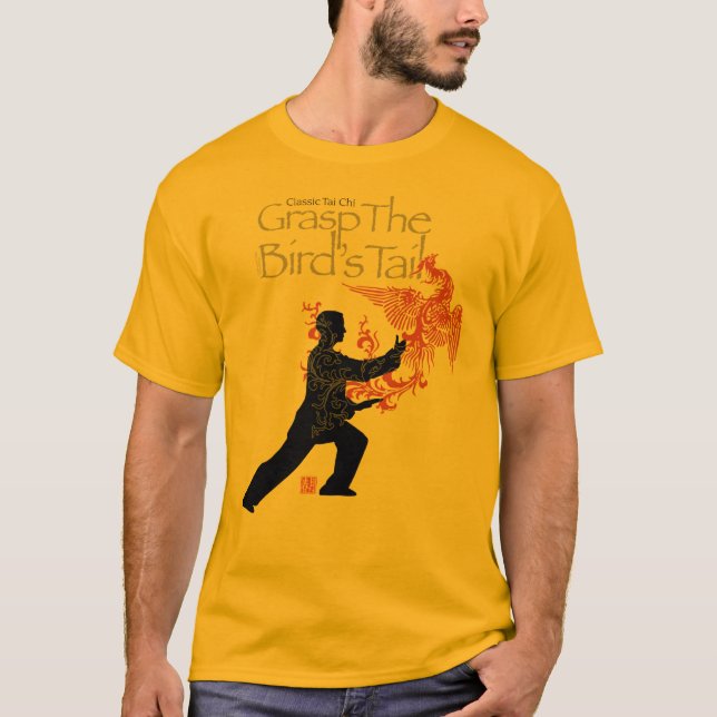 Camiseta T Dourado de Phoenix fogo" do qui de Yang TAI do " (Frente)