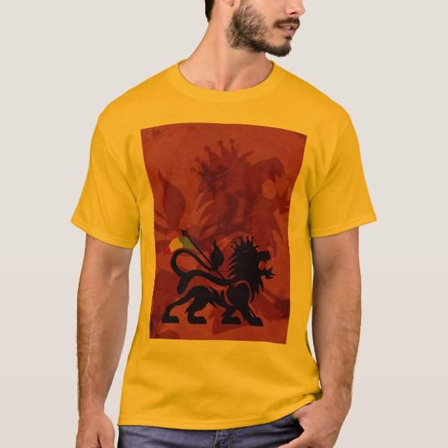 Camiseta T Dourado do leão de Ras (Frente)
