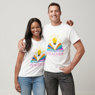 Camiseta T é para a Lâmpada do Livro de Professores persona
