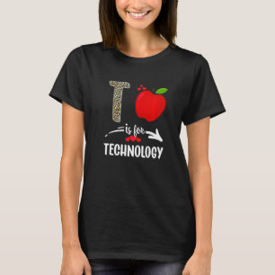 Camiseta T É Para Professora De Tecnologia Leopard Sq