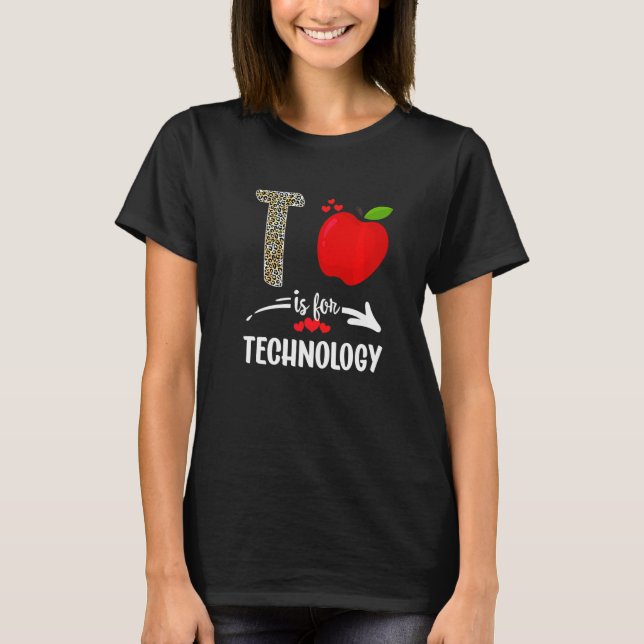Camiseta T É Para Professora De Tecnologia Leopard Sq (Frente)