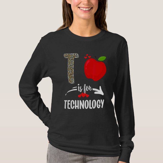Camiseta T É Para Professora De Tecnologia Leopard Sq (Frente)