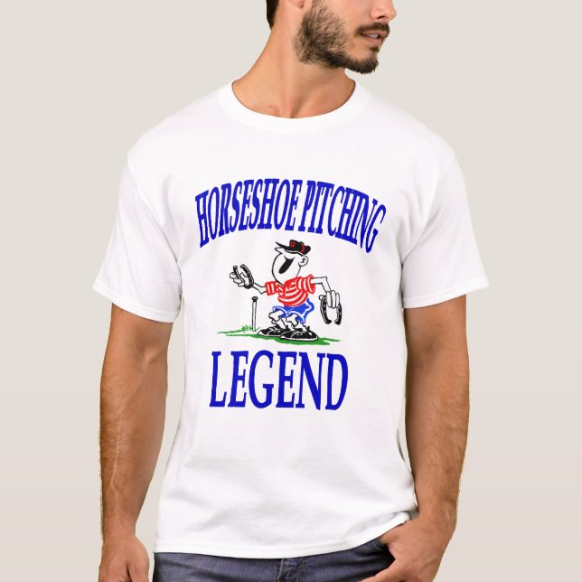 Camiseta T em ferradura básico da legenda do lançamento (Frente)