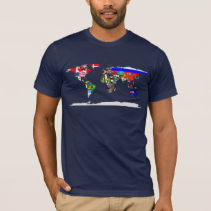 Camiseta T embandeirado do mundo