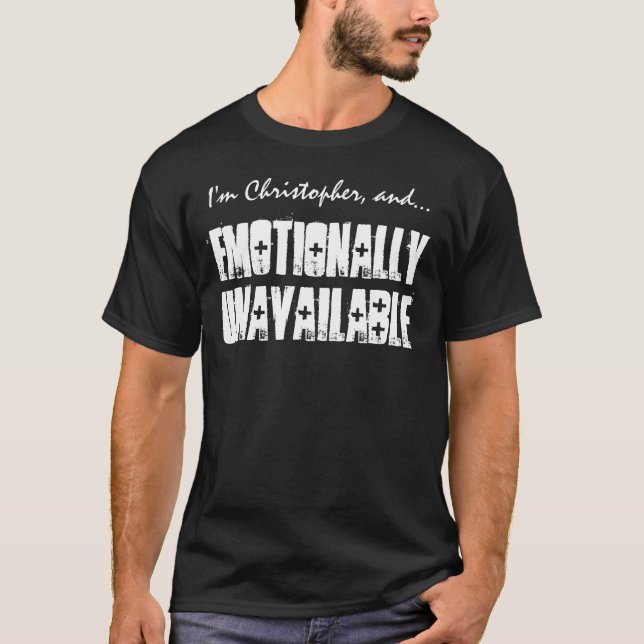 Camiseta T emocionalmente não disponível engraçado V3 (Frente)