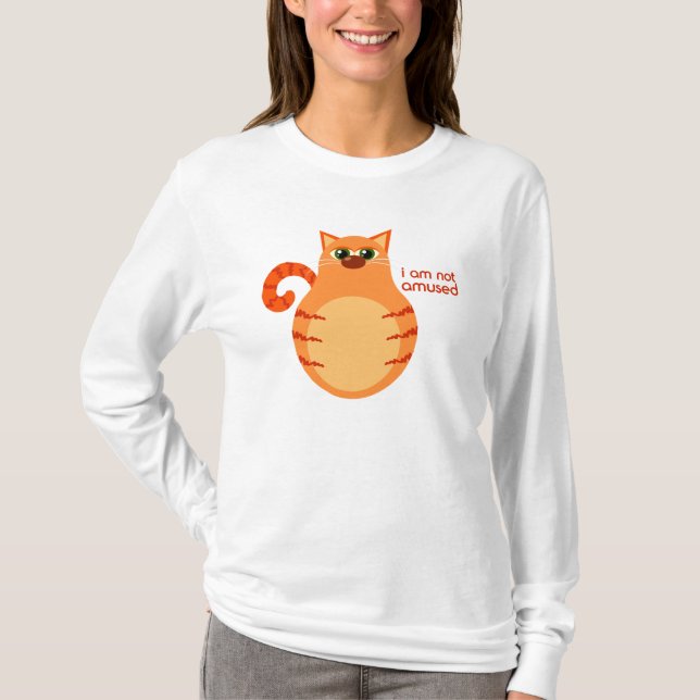 Camiseta T engraçado dos desenhos animados do gato de gato (Frente)