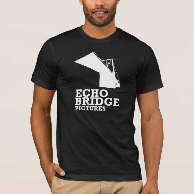 Camiseta T escuro da ponte do eco (homens) (Frente)