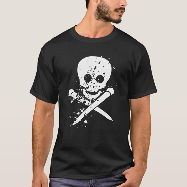 Camiseta T escuro do crânio do HA (Frente)