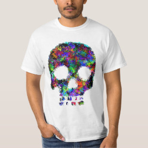 Camiseta T escuro do crânio do Splatter