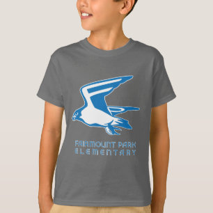 Camiseta T escuro do falcão com o gráfico claro do falcã