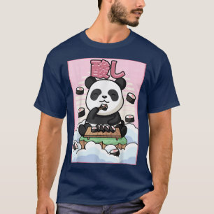 Camiseta T- Estético Japonês - Cute Kawaii Panda Bear Sushi