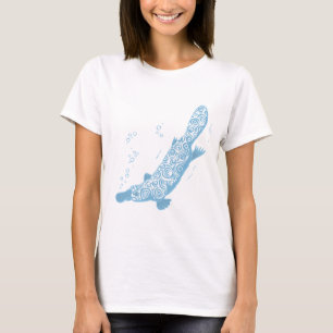 Camiseta T estilizado da matiz azul de Platypus