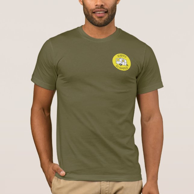 Camiseta T feliz do exército dos homens do Scamper (Frente)