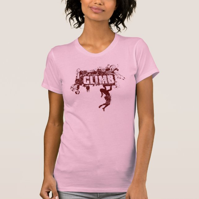 Camiseta T fêmea da escalada (Frente)