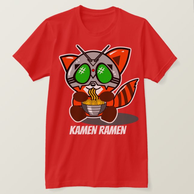CAMISETA T GIGANTE DA PANDA VERMELHA DOS RAMEN DE KAMEN (Frente do Design)