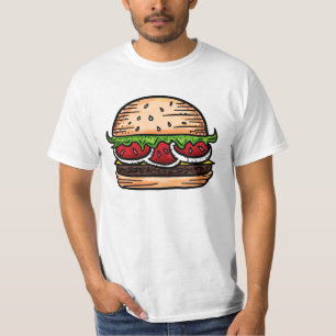 Camiseta T gigante do valor do humor do fast food do